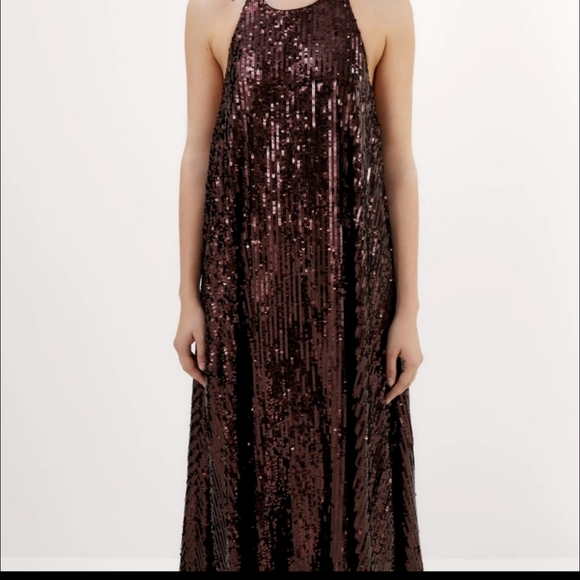 ZARA| SEQUIN HALTER DRESS - Picture 10 of 15